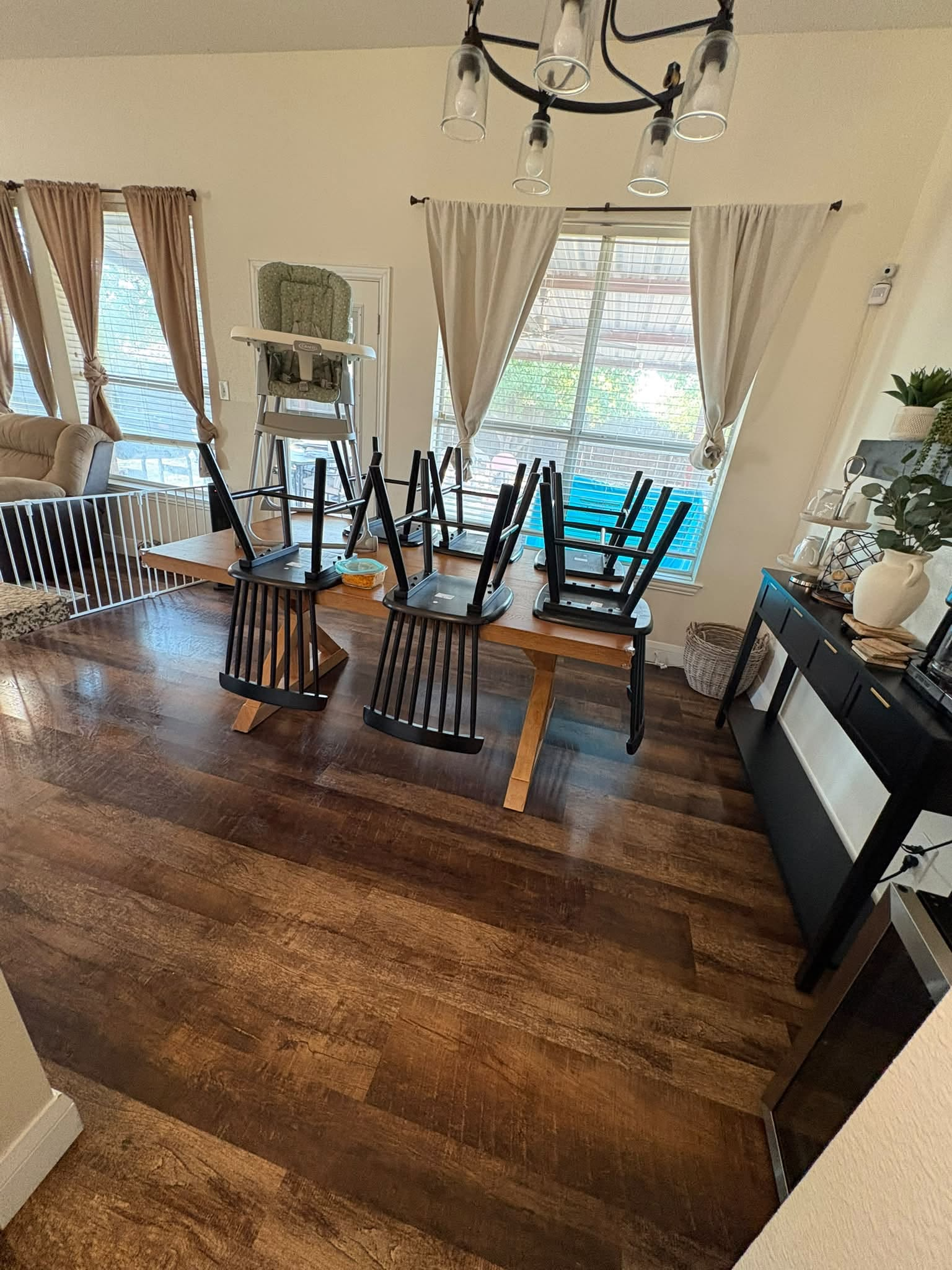 Clean dining area